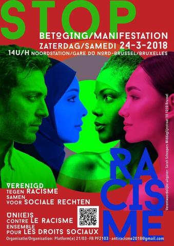 Nationale manifestatie tegen racisme op 24 maart 2018