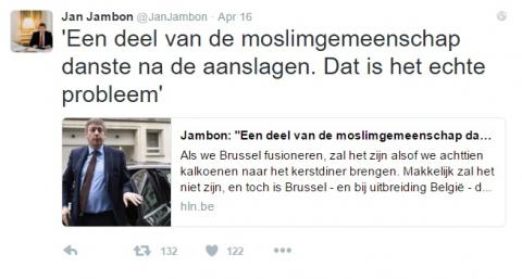 Jan Jambon en zijn dansende moslims die niemand heeft g